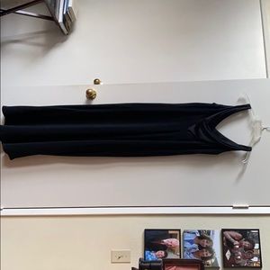 Simple cowl back and V neck evening dress